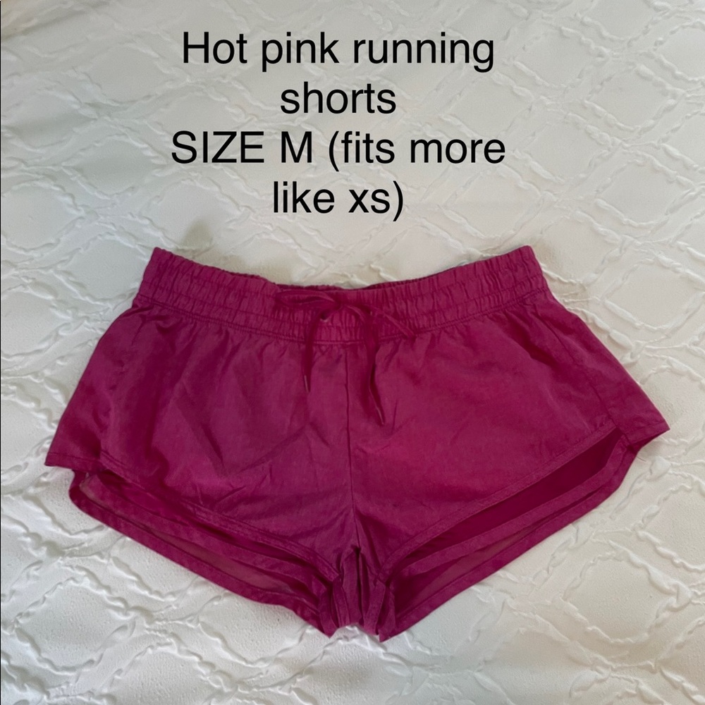 Hot pink running shorts